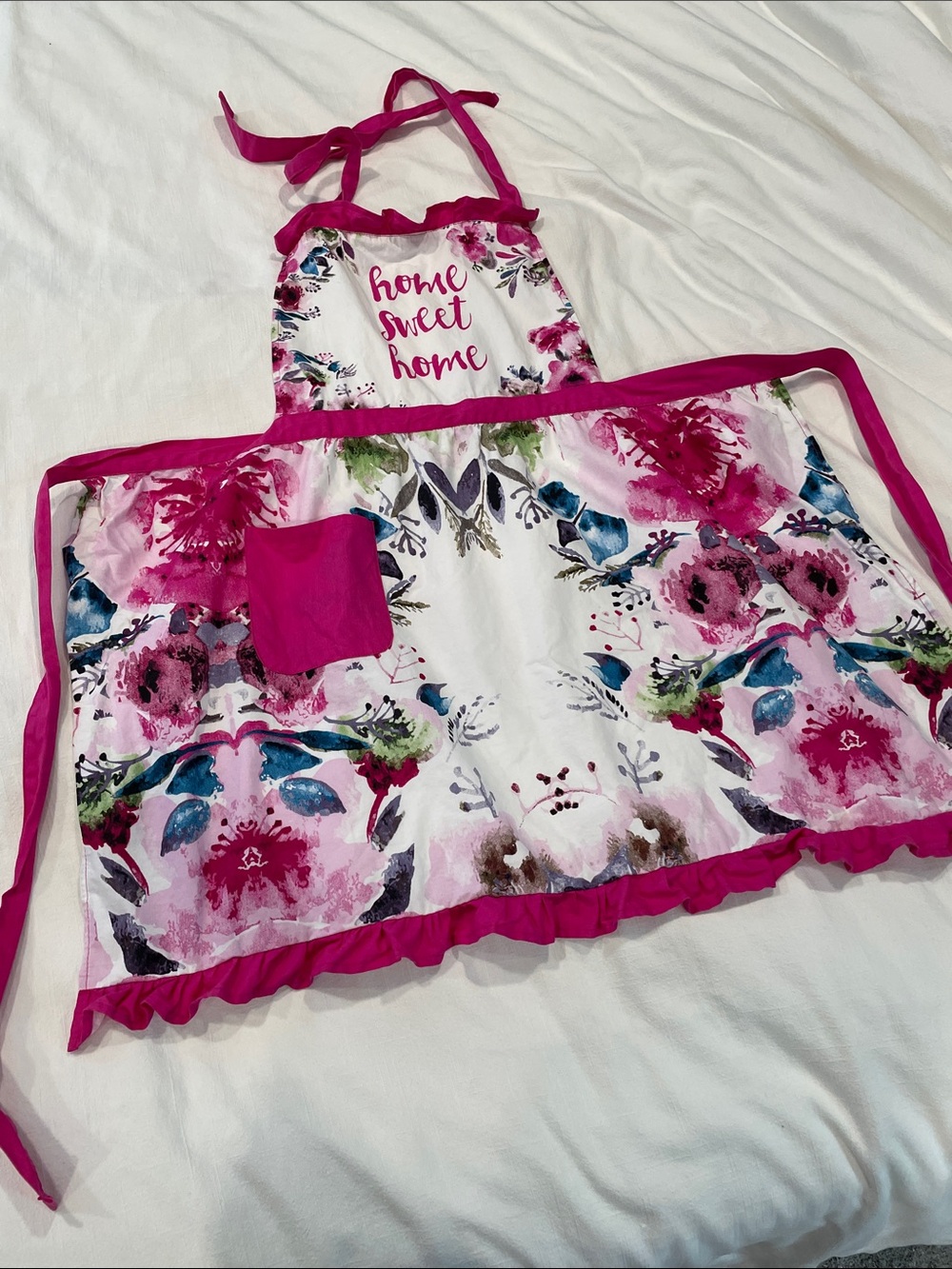 Home Sweet Home Floral Pink Kitchen Apron